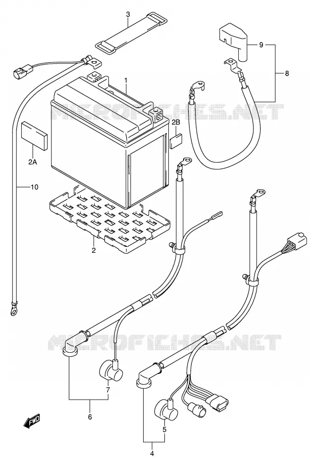 BATTERIE Suzuki MOTO 1000 V-STROM 2005  DL1000K5(E2)