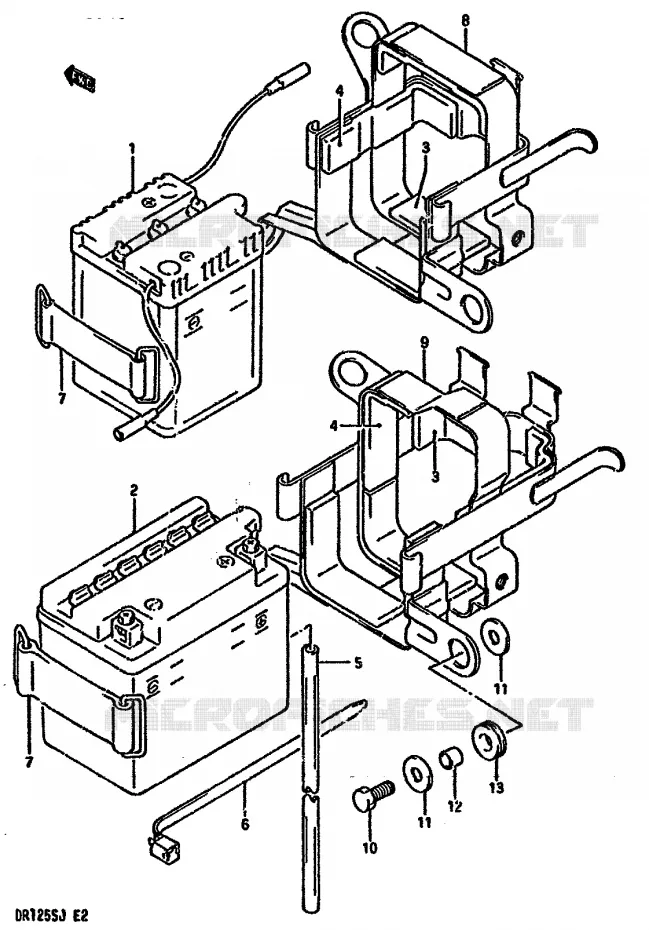 BATTERIE Suzuki MOTO 125 DR 1987  DR125SH(F/H/J)