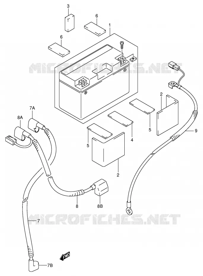 BATTERIE Suzuki MOTO 400 DR-Z 2003  DR-Z400SK3(E2)