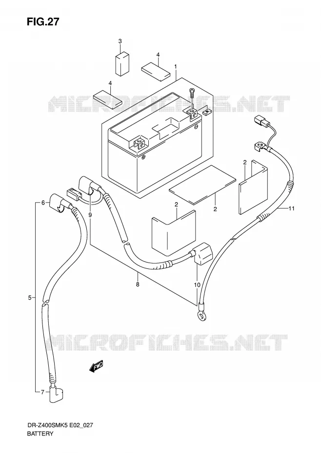 BATTERIE Suzuki MOTO 400 DR-Z 2007  DR-Z400SMUK7(E2)