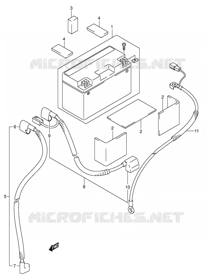 BATTERIE Suzuki MOTO 400 DR-Z 2008  DR-Z400SK8(E3/E28)