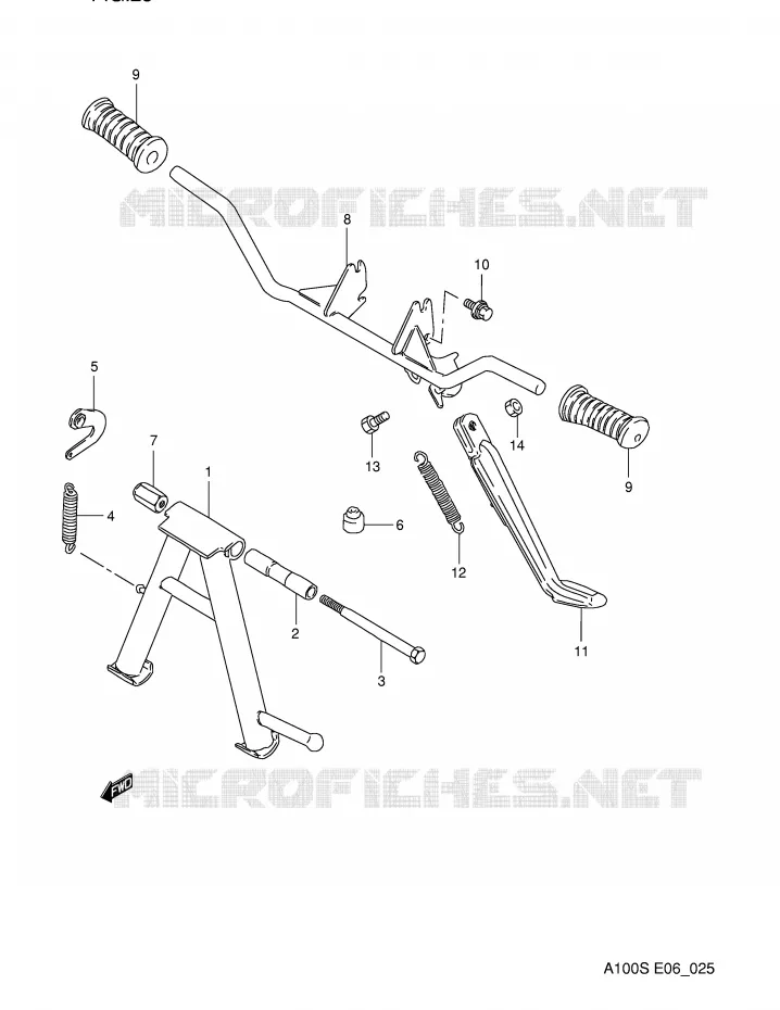 BEQUILLE CENTRALE Suzuki MOTO 100 A100 1994  A100R(E6)
