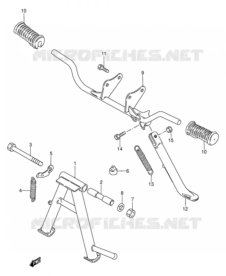 BEQUILLE CENTRALE Suzuki MOTO 100 AP 1996  AX100T(E94)