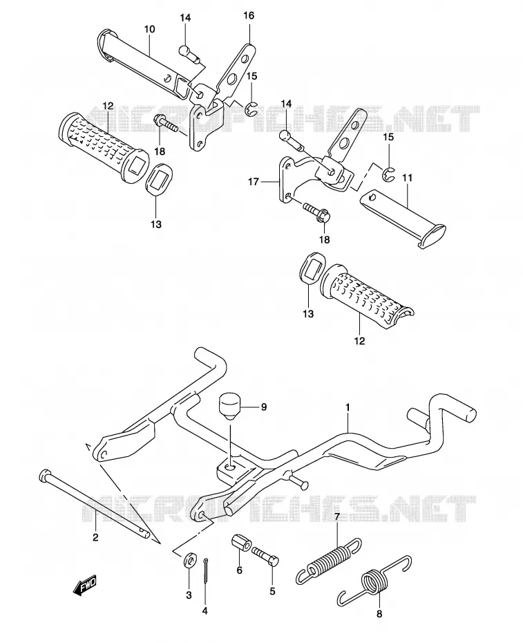 BEQUILLE (MODELE K1/ K2) Suzuki SCOOTER 50 KATANA 2003  AY50SK3(P19)