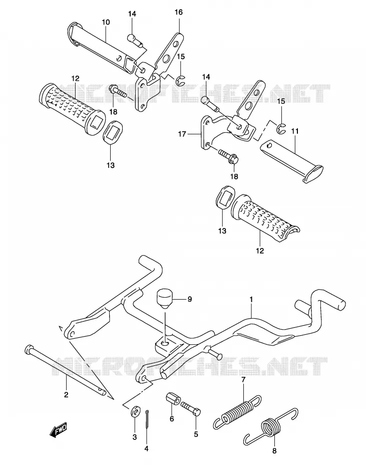 BEQUILLE (MODELE K3/K4) Suzuki SCOOTER 50 KATANA 2003  AY50WSK3(P19)