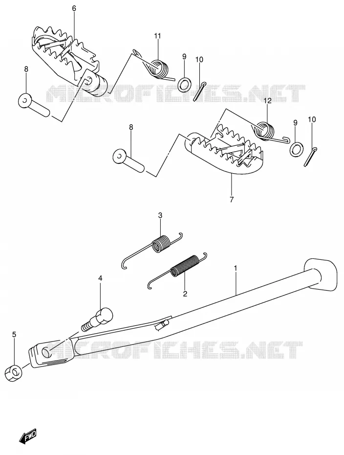 BEQUILLE (MODELE K4) Suzuki MOTO 400 DR-Z 2004  DR-Z400K4(E1)