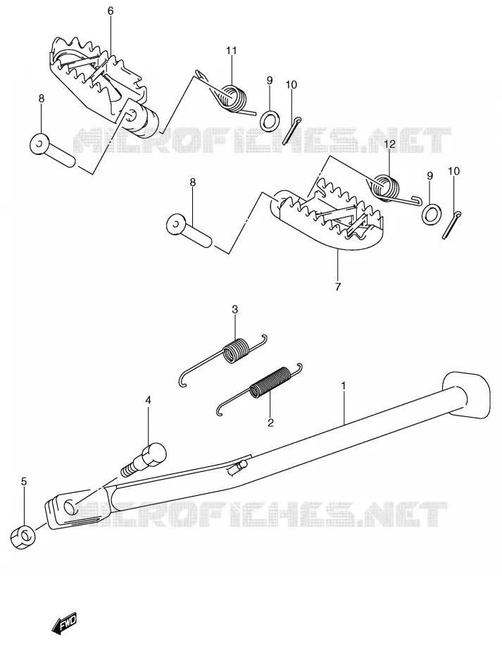 BEQUILLE (MODELE Y/K1/K2/K3) Suzuki MOTO 400 DR-Z 2002  DR-Z400K2(E1)