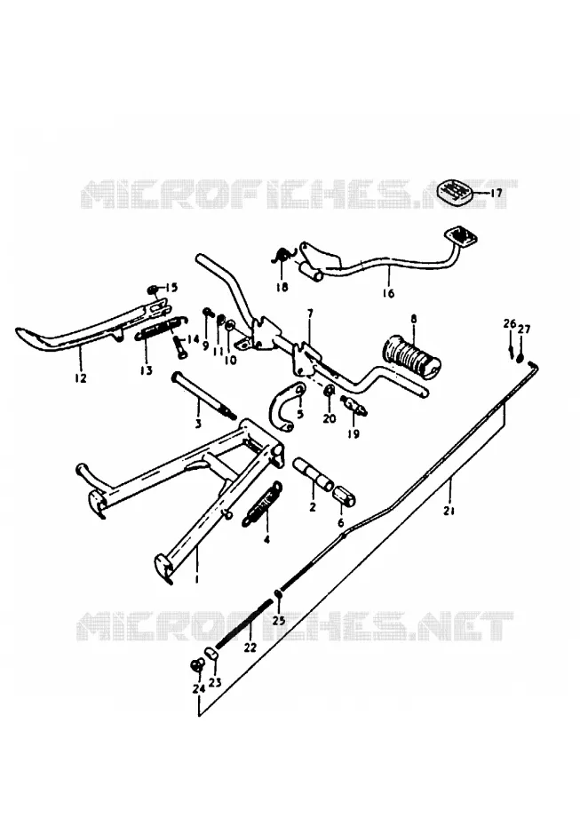 BEQUILLE Suzuki MOTO 100 A100 1990  A100L(K/L/M/N/4)