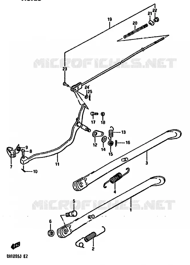 BEQUILLE Suzuki MOTO 125 DR 1987  DR125SH(F/H/J)
