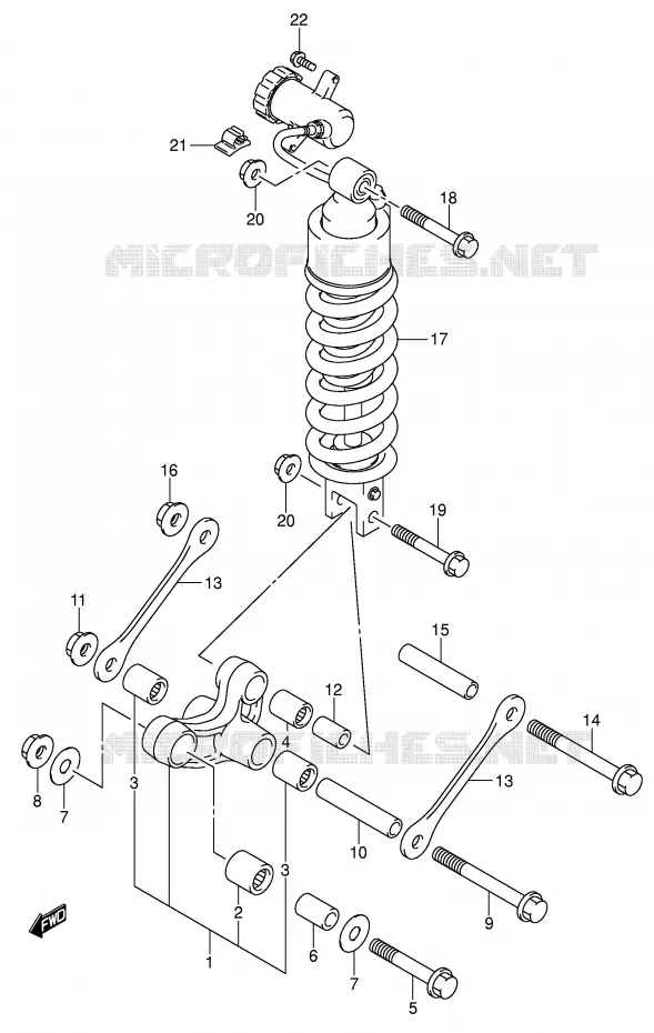 BIELLETTE DE SUSPENSION ARRIERE Suzuki MOTO 1000 V-STROM 2003  DL1000K3(E2)