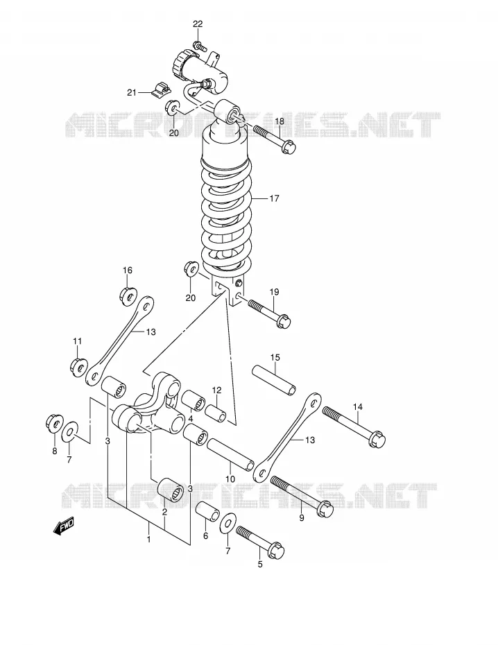 BIELLETTE DE SUSPENSION ARRIERE Suzuki MOTO 650 V-STROM 2005  DL650K5(E2)