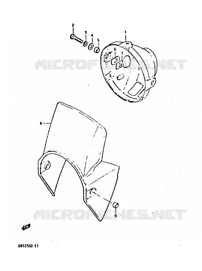 BOL DE PHARE Suzuki MOTO 125 DR 1983  DR125SD(Z/D)