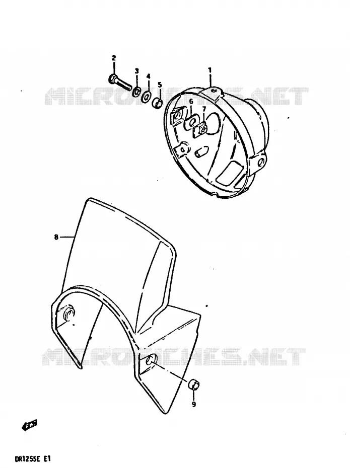 BOL DE PHARE Suzuki MOTO 125 DR 1984  DR125SE