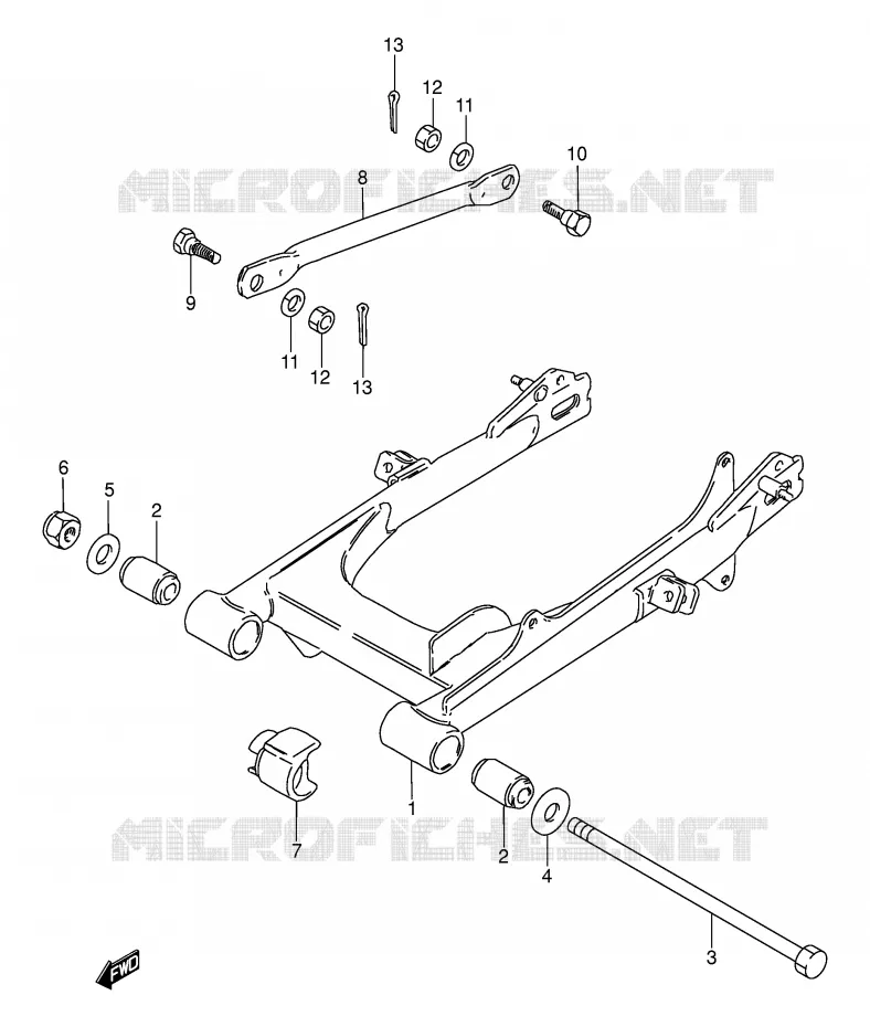 BRAS OSCILLANT ARRIERE (P36) Suzuki MOTO 100 AP 1997  AX100V(E94)