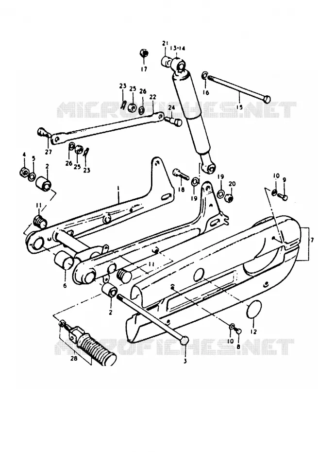 BRAS OSCILLANT ARRIERE Suzuki MOTO 100 A100 1992  A100N(K/L/M/N/4)