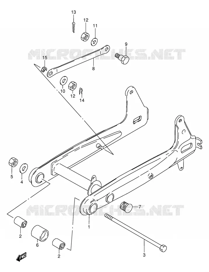 BRAS OSCILLANT ARRIERE Suzuki MOTO 120 BX 1995  BX120S(P97)