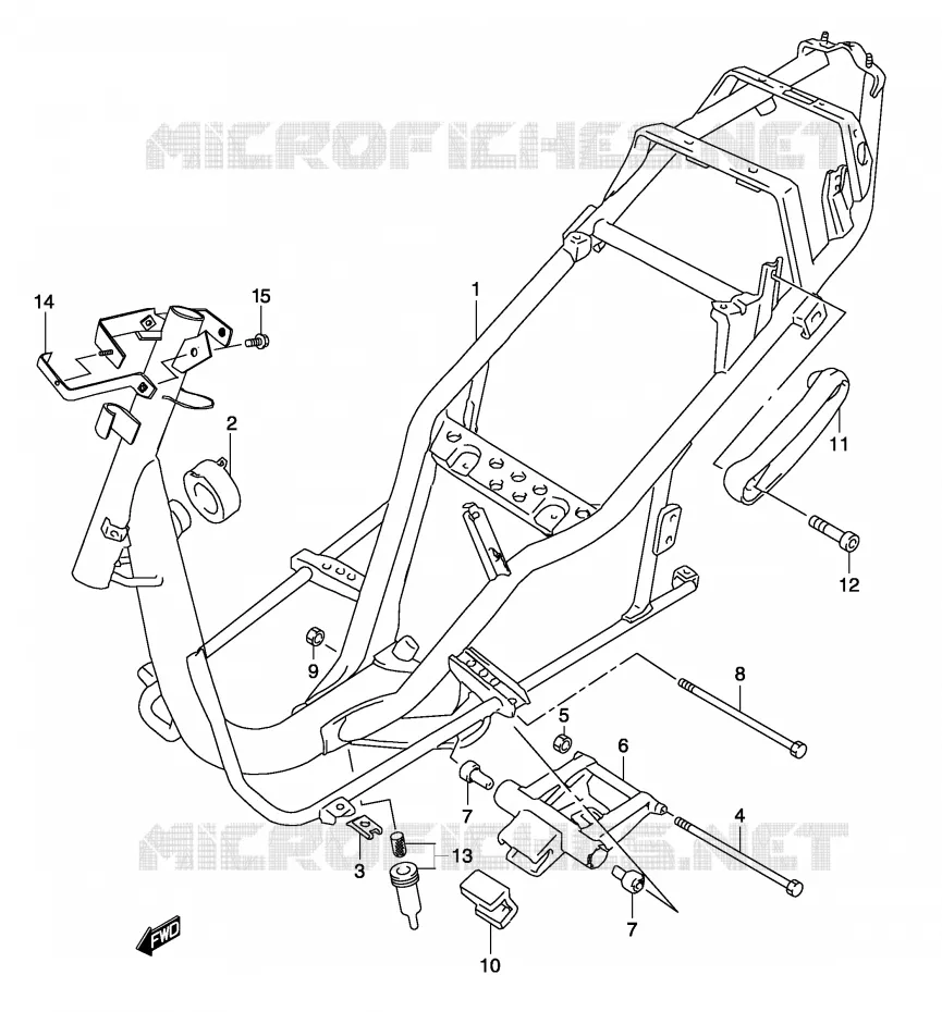 CADRE (MODELE K3/K4) Suzuki SCOOTER 50 KATANA 2001  AY50WRK1(P19)