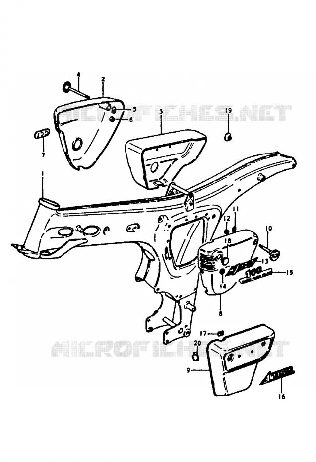 CADRE Suzuki MOTO 100 A100 1991  A100M(K/L/M/N/4)