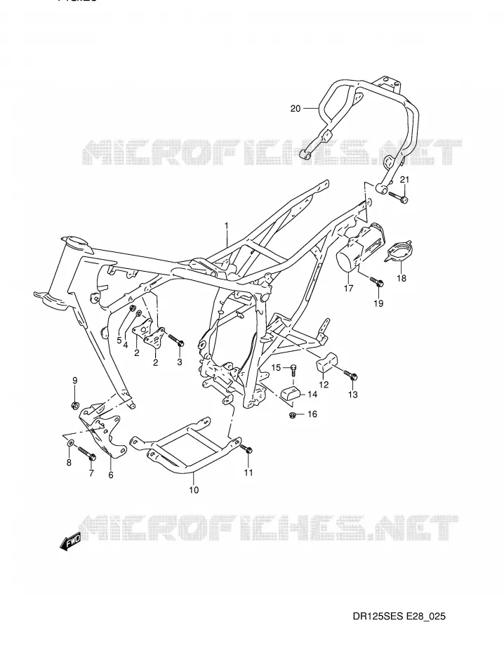 CADRE Suzuki MOTO 125 DR 1995  DR125SES(E28)