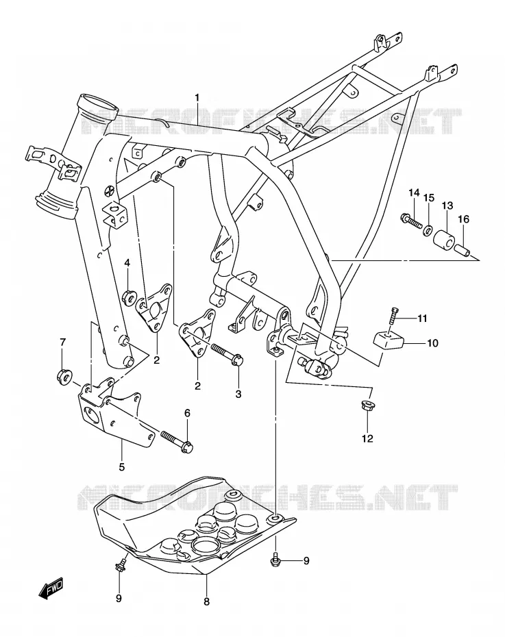 CADRE Suzuki MOTO 125 DR-Z 2004  DR-Z125K4(E3/E28)