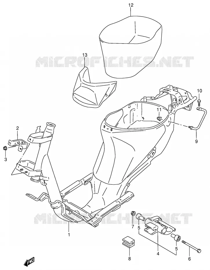 CADRE Suzuki SCOOTER 100 ADDRESS 1996  AG100T(E71)