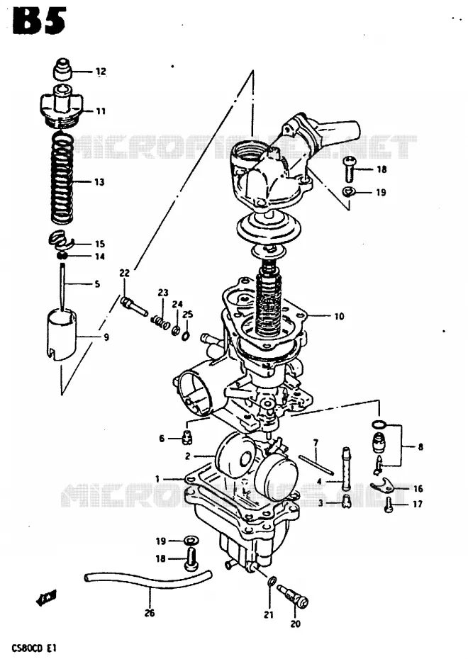 CARBURATEUR (E2, E17, E22) Suzuki SCOOTER 80 CS 1983  CS80CD