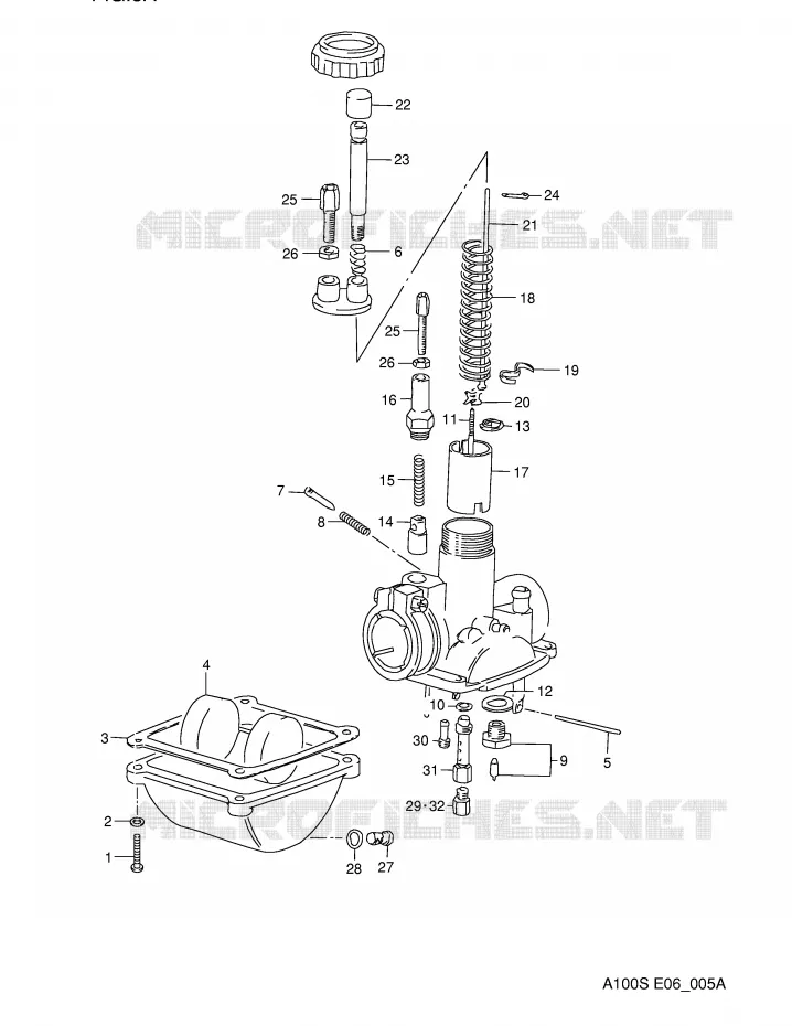 CARBURATEUR (P23,P32) Suzuki MOTO 100 A100 1994  A100R(E6)