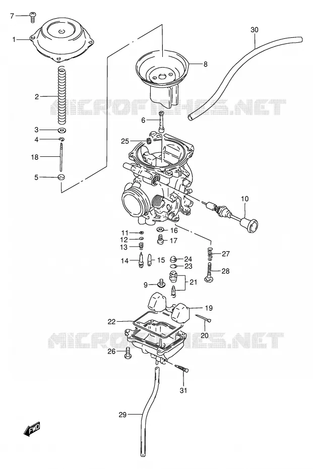 CARBURATEUR Suzuki MOTO 200 DF 1997  DF200EV