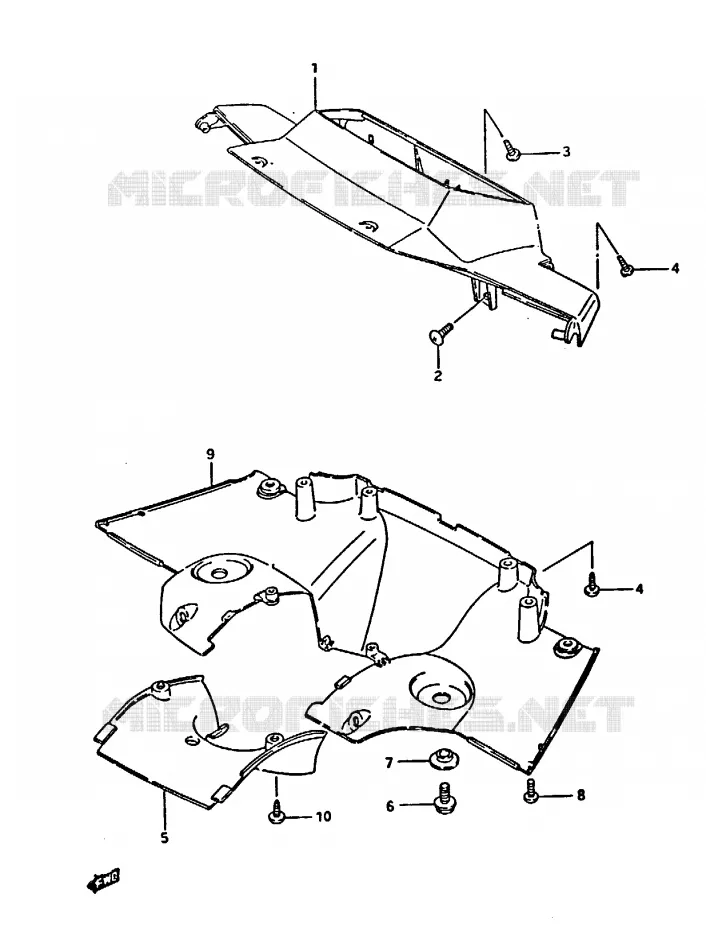 CARENAGE TETE DE FOURCHE Suzuki SCOOTER 50 CP 1995  CP50CHFS