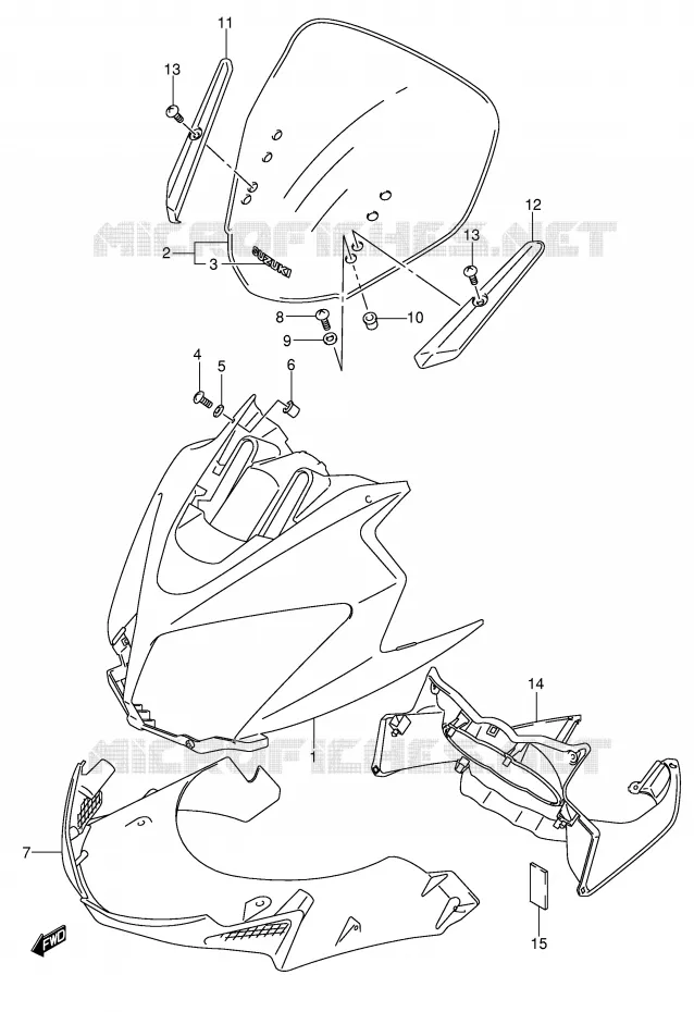 CARENAGES - ETIQUETTES (MODELE K4/K5/K6) Suzuki MOTO 1000 V-STROM 2002  DL1000K2(E2)