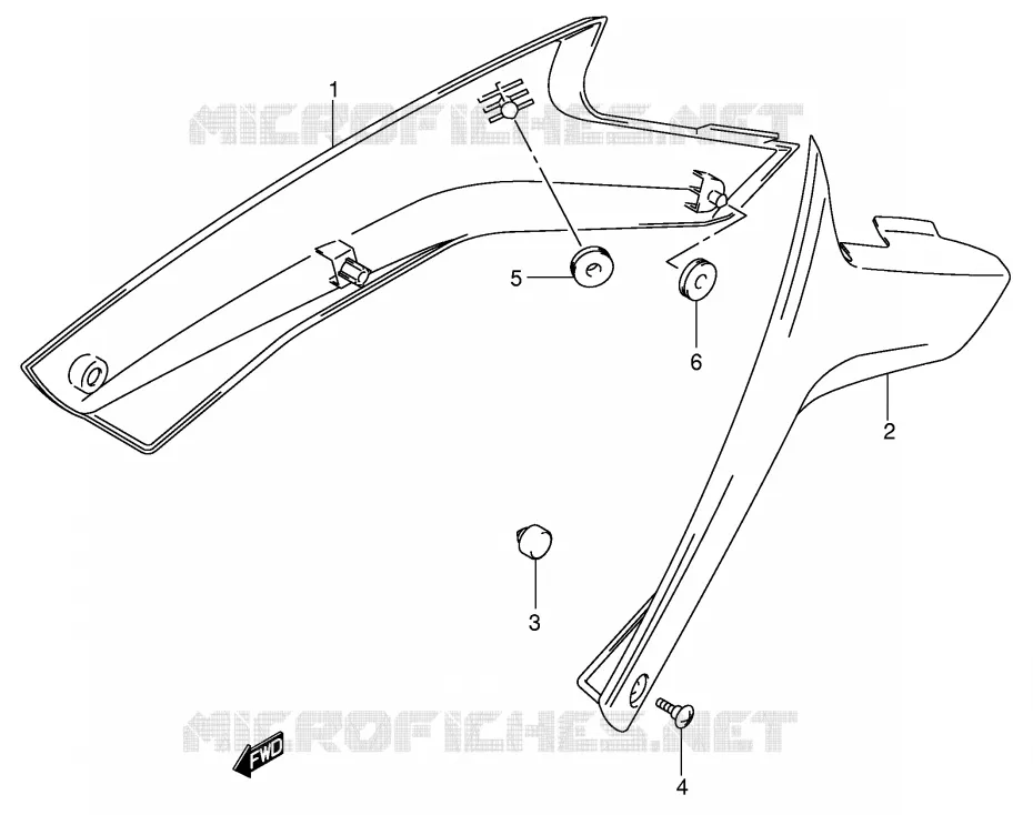 CARENAGES ARRIERE Suzuki MOTO 1000 V-STROM 2003  DL1000K3(E2)