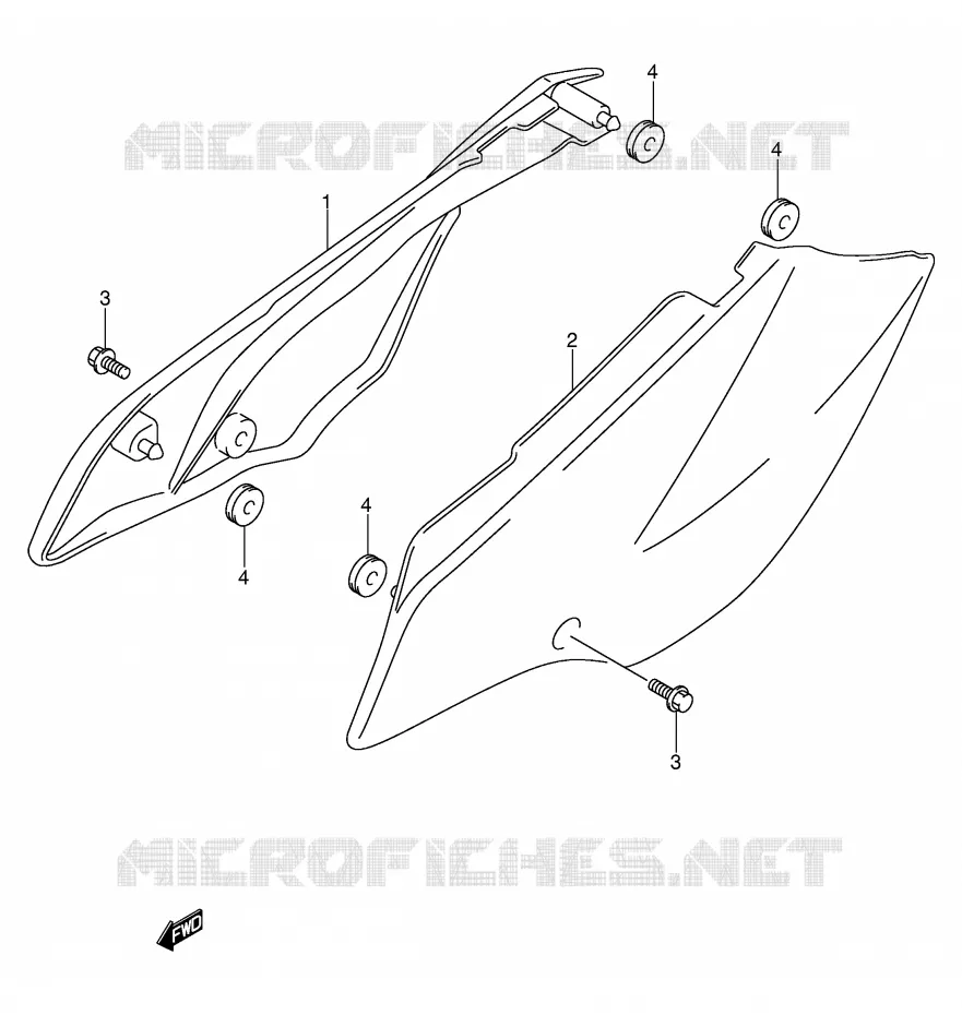 CARENAGES ARRIERE Suzuki MOTO 125 DR-Z 2007  DR-Z125LK7(E3/E28)