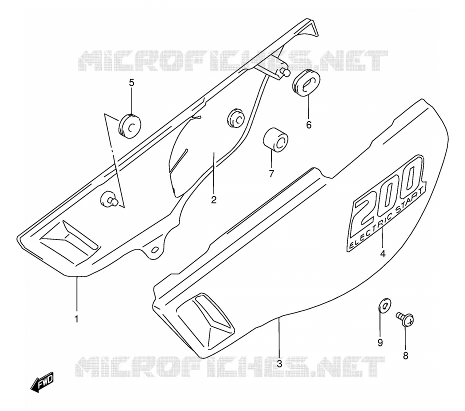 CARENAGES ARRIERE Suzuki MOTO 200 DF 1998  DF200EW