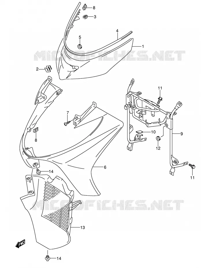 CARENAGES AVANT (MODELE K5/K6) Suzuki SCOOTER 400 BURGMAN 2006  AN400K6(E2)