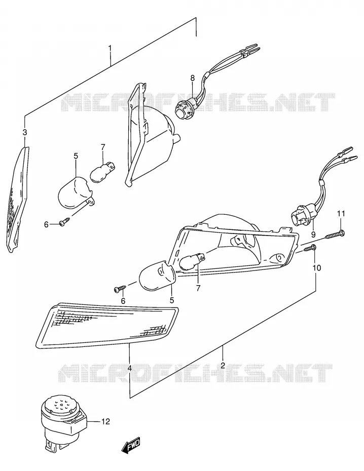 CLIGNOTANTS AVANT Suzuki SCOOTER 100 ADDRESS 1993  AG100P(E71)