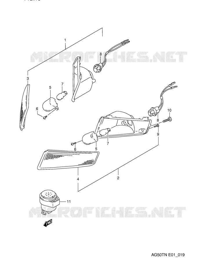 CLIGNOTANTS AVANT Suzuki SCOOTER 50 ADDRESS 1992  AG50TN(E1)