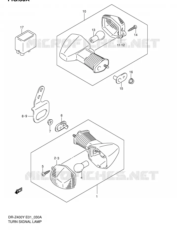 CLIGNOTANTS (DR-Z400EK2/EK3/EK4 E24) Suzuki MOTO 400 DR-Z 2004  DR-Z400EK4(E1)