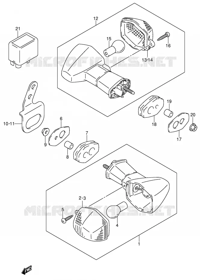 CLIGNOTANTS (DR-Z400EY/EK1 E24) Suzuki MOTO 400 DR-Z 2003  DR-Z400EK3(E1)