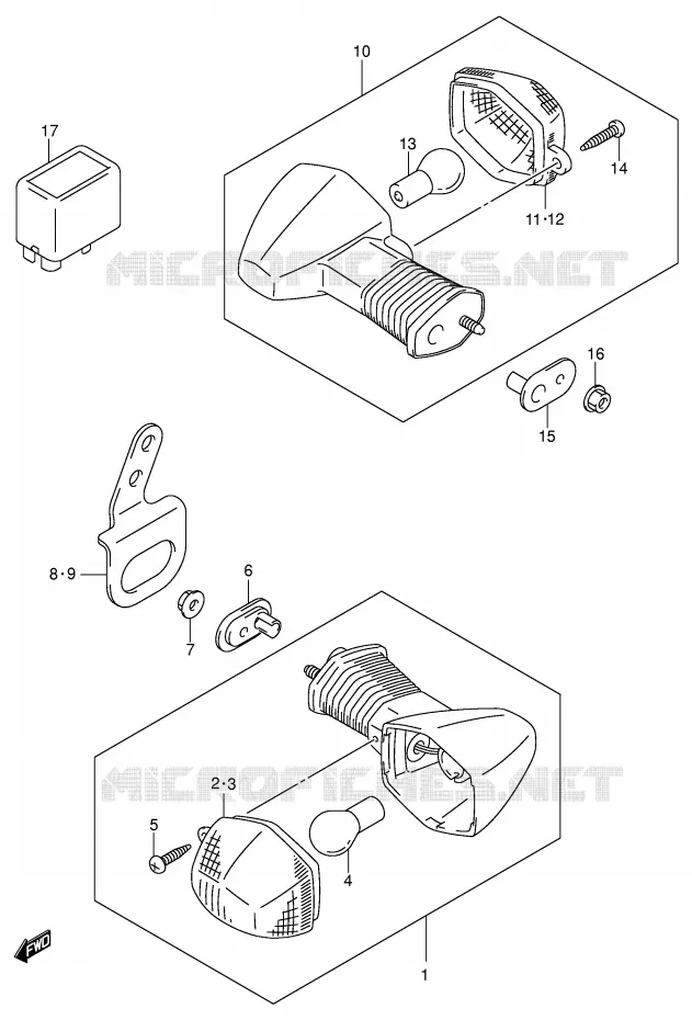 CLIGNOTANTS (MODELE K2/K3/K4) Suzuki MOTO 400 DR-Z 2002  DR-Z400SK2(E2)