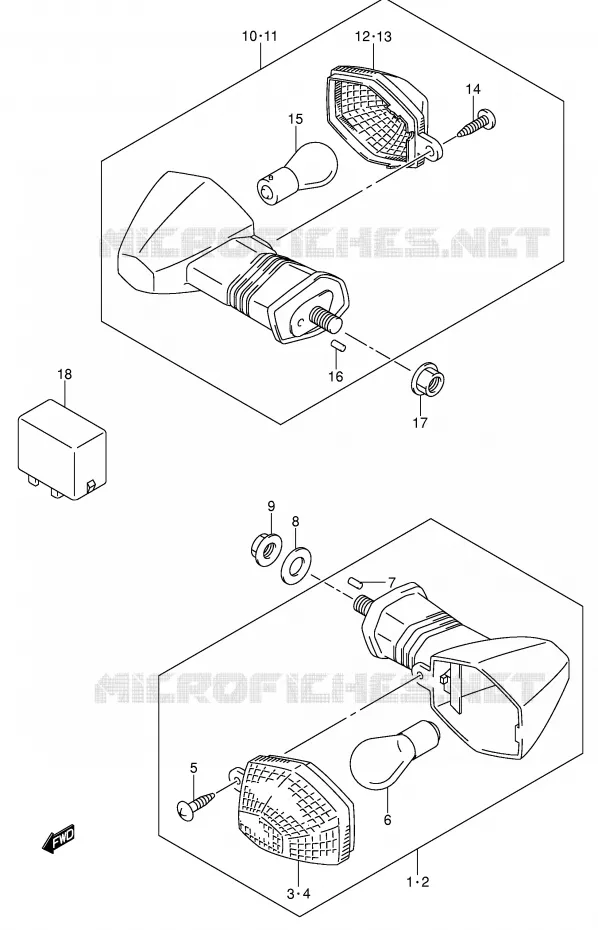 CLIGNOTANTS (MODELE K4/K5/K6) Suzuki MOTO 1000 V-STROM 2004  DL1000K4(E2)