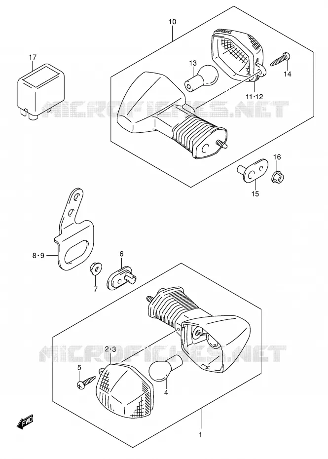 CLIGNOTANTS (MODELE K5) Suzuki MOTO 400 DR-Z 2009  DR-Z400SK9(E2)