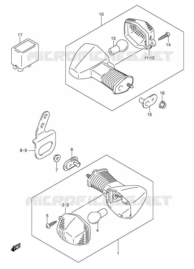 CLIGNOTANTS (MODELE K5) Suzuki MOTO 400 DR-Z 2009  DR-Z400SK9(E3/E28)