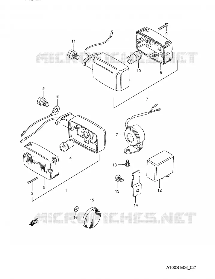 CLIGNOTANTS (P23,P32) Suzuki MOTO 100 A100 1995  A100S(E6)