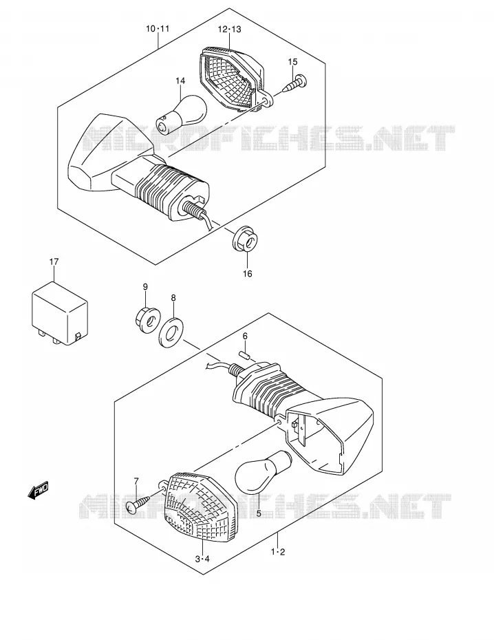 CLIGNOTANTS Suzuki MOTO 650 V-STROM 2006  DL650U3K6(E2)