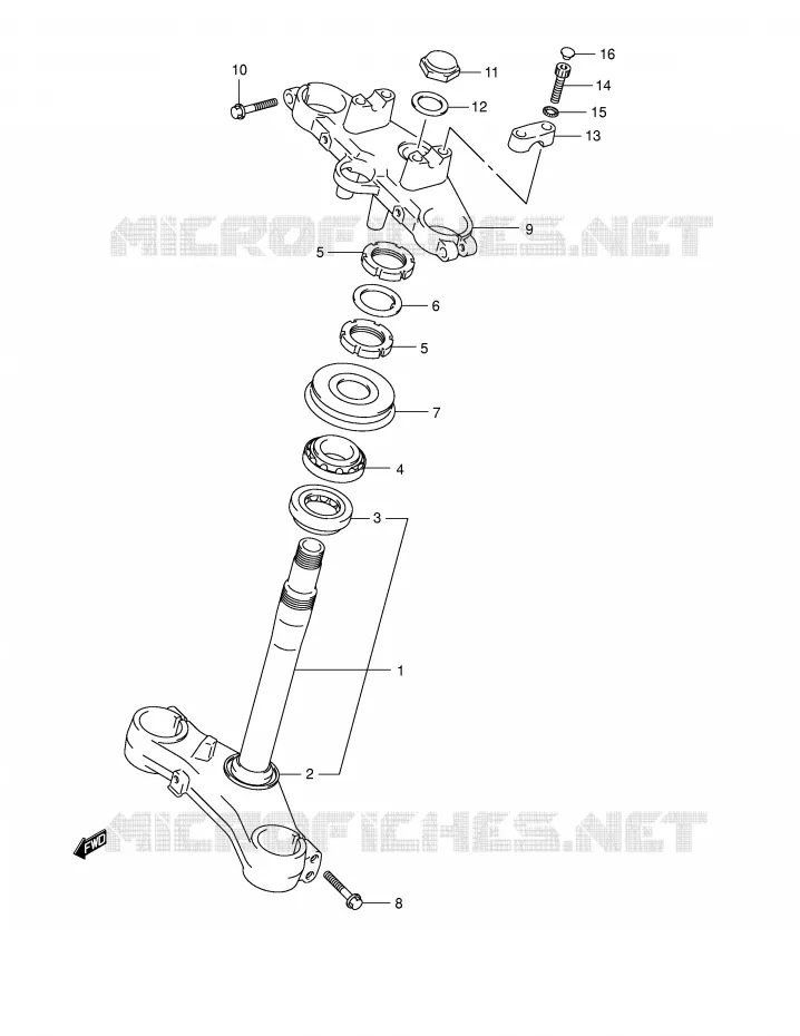 COLONNE DE DIRECTION Suzuki MOTO 650 V-STROM 2005  DL650U3K5(E2)