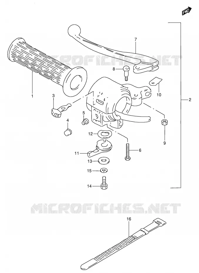 COMMODO - POIGNEE GAUCHE Suzuki MOTO 120 BX 1995  BX120S(P97)