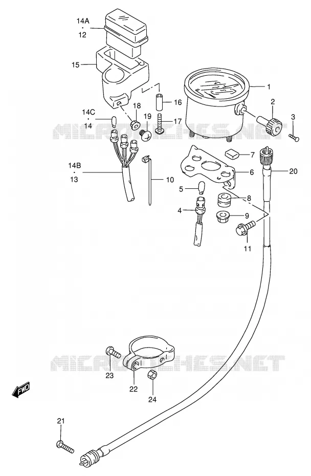 COMPTEUR Suzuki MOTO 200 DF 1996  DF200ET(E24)