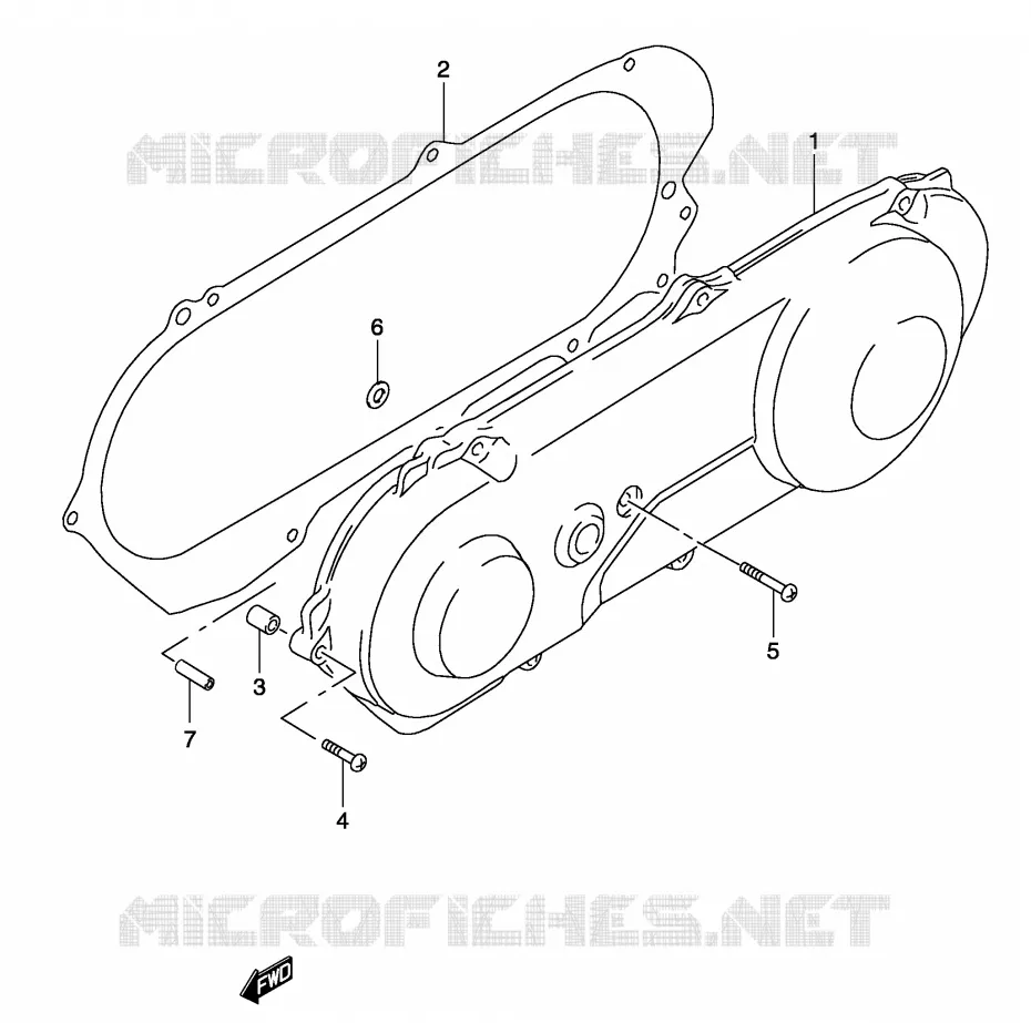 COUVERCLE DE CARTER GAUCHE (MODELE K1/K2) Suzuki SCOOTER 50 KATANA 2004  AY50WK4(P19)