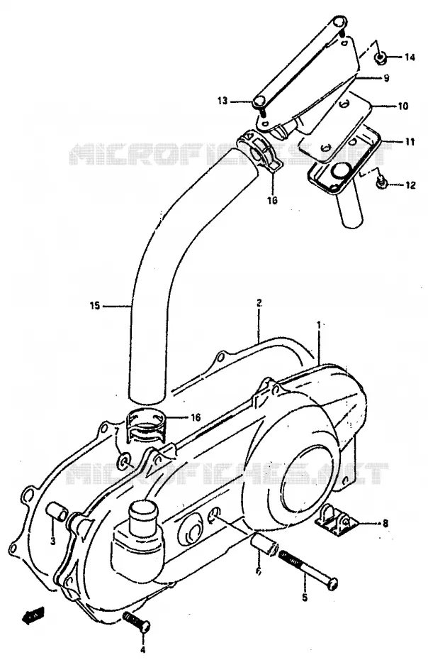 COUVERCLE DE CARTER GAUCHE Suzuki SCOOTER 100 ADDRESS 1994  AH100R