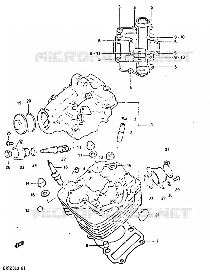 CULASSE Suzuki MOTO 125 DR 1982  DR125SZ(Z/D)